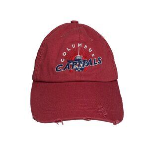 District Columbus Capitals Armature Hockey Baseball Hat Red Distressed Size OS